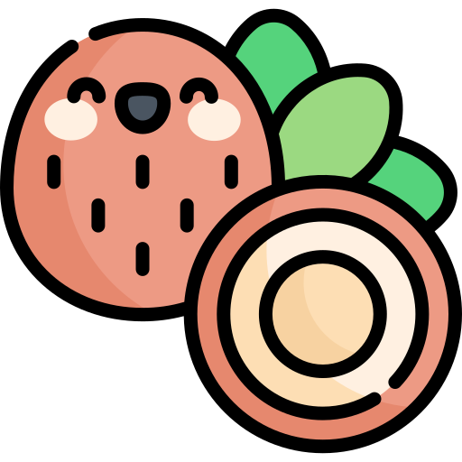 noce di cocco Kawaii Lineal color icona