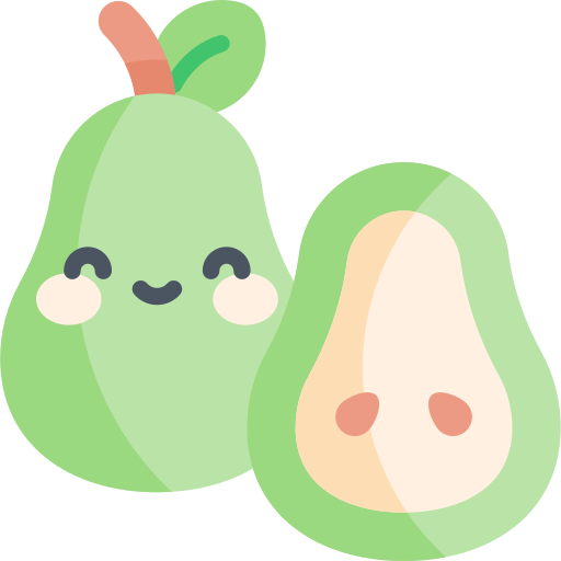 poire Kawaii Flat Icône