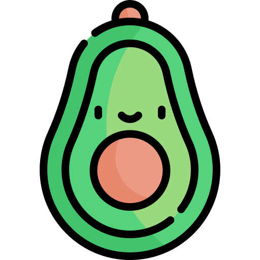 avocado Kawaii Lineal color icoon