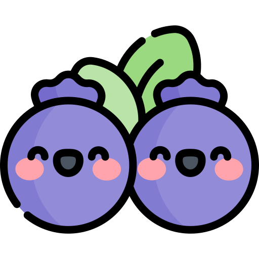 Blueberry Kawaii Lineal color icon