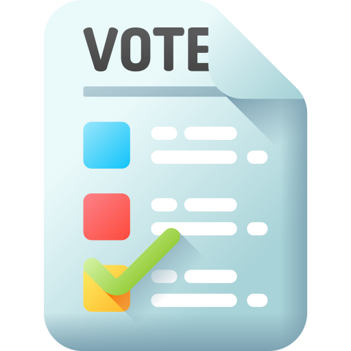 bulletin de vote 3D Color Icône