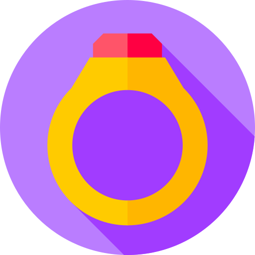rubinowy pierścień Flat Circular Flat ikona