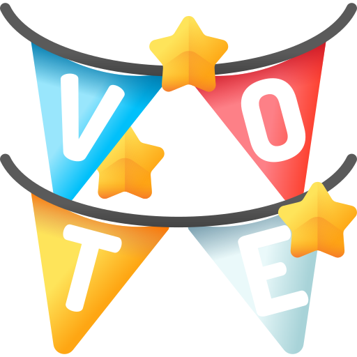 votación 3D Color icono
