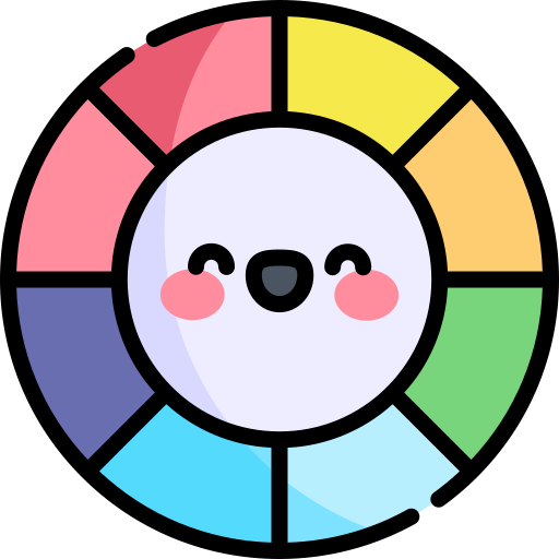Цветовое колесо Kawaii Lineal color иконка