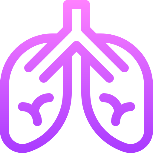 płuca Basic Gradient Lineal color ikona