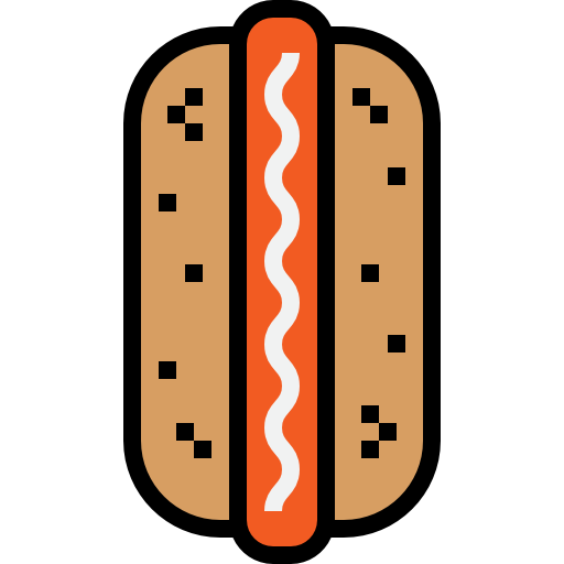 hot dog kank Lineal Color icona