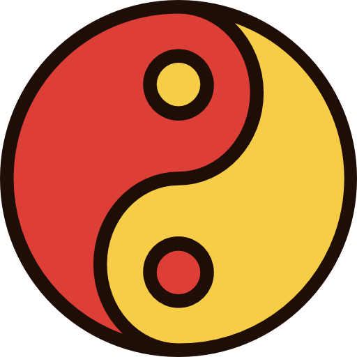 yin yang Good Ware Lineal Color icono