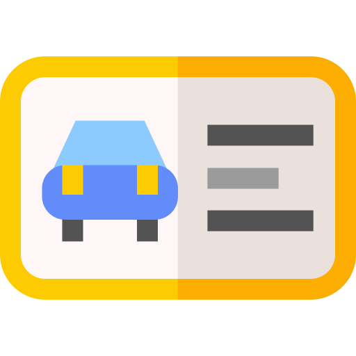 Driving license Basic Straight Flat icon