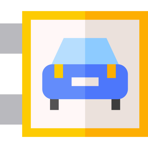 Driving school Basic Straight Flat icon