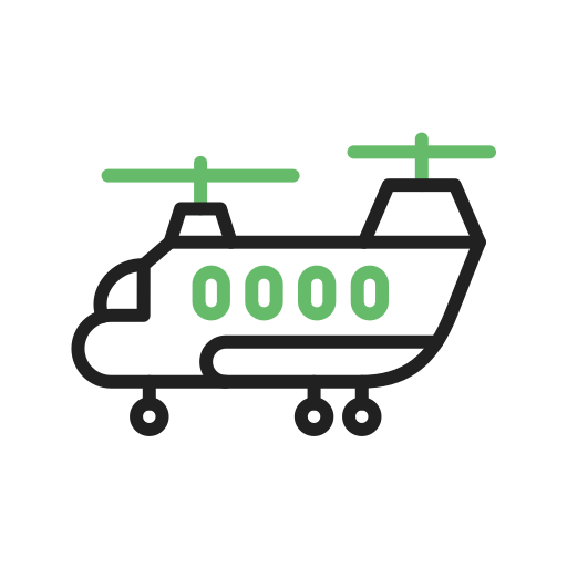 Army helicopter Generic Outline Color icon