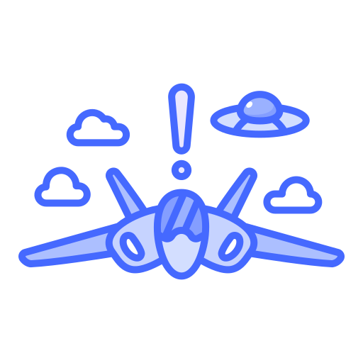 Fighter airplane Generic Blue icon