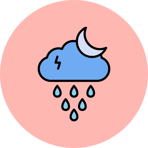 nocny deszcz Generic Outline Color ikona