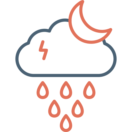 Night rain Generic Outline Color icon