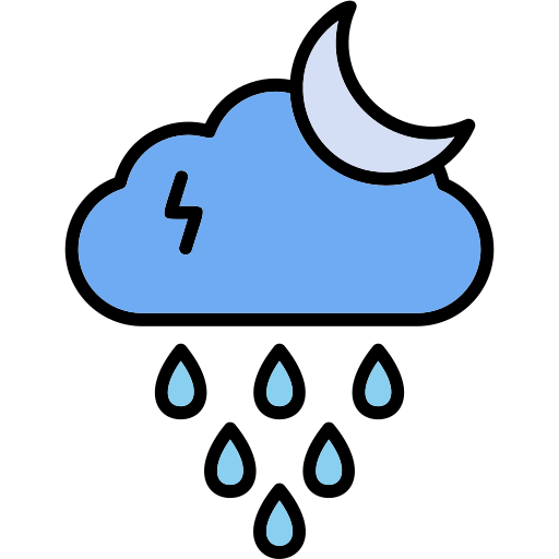 lluvia nocturna Generic Outline Color icono