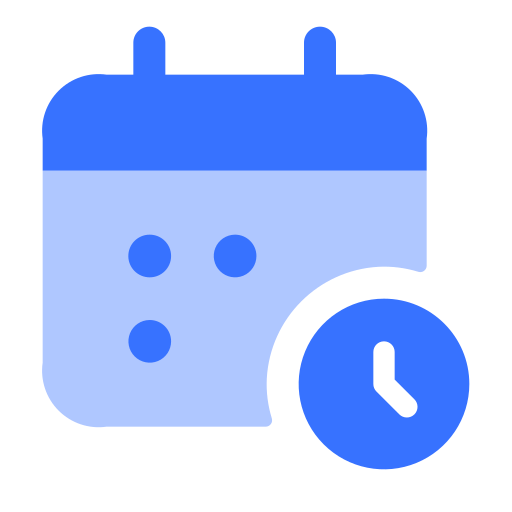 calendrier-horloge Generic Blue Icône