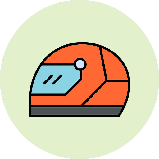 casco de carreras Generic Outline Color icono