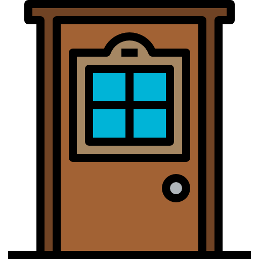 Door kank Lineal Color icon