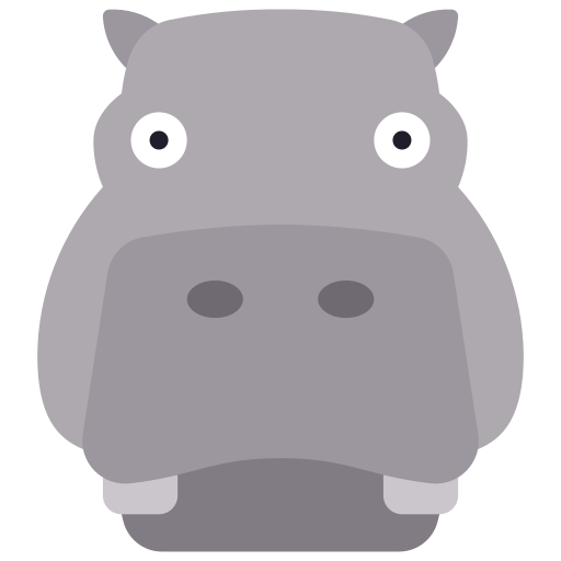 hippopotame Juicy Fish Flat Icône