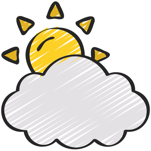 chmury i słońce Juicy Fish Sketchy ikona