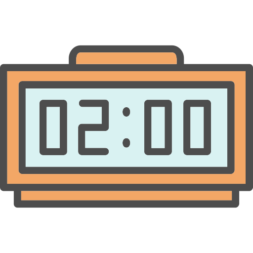 reloj digital Generic Outline Color icono