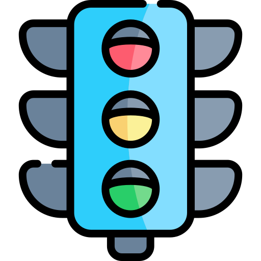 semáforo Kawaii Lineal color icono