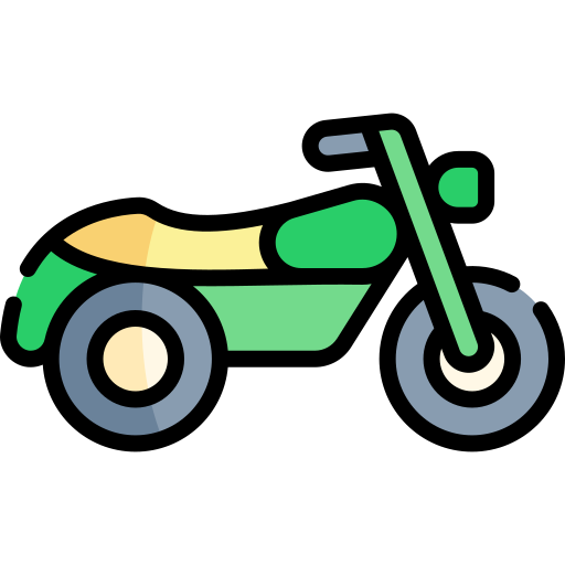 motorfiets Kawaii Lineal color icoon