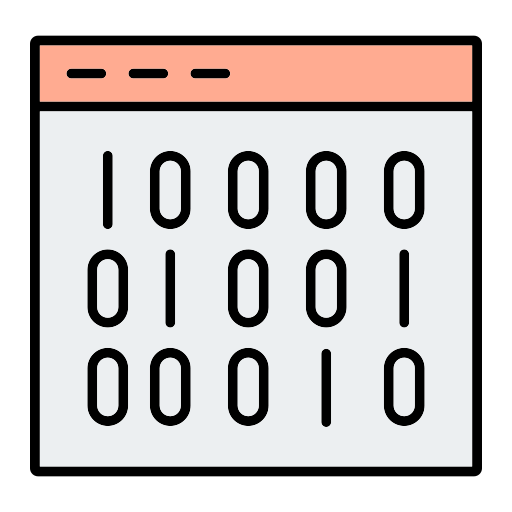 Binary code Generic Outline Color icon