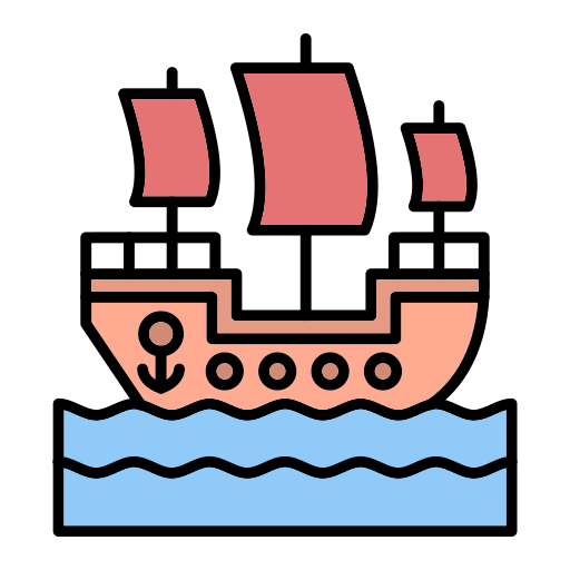 ガレオン船 Generic Outline Color icon
