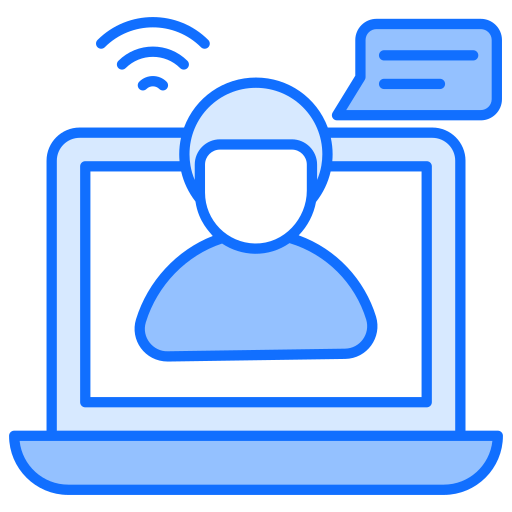 Online assistance Generic Blue icon