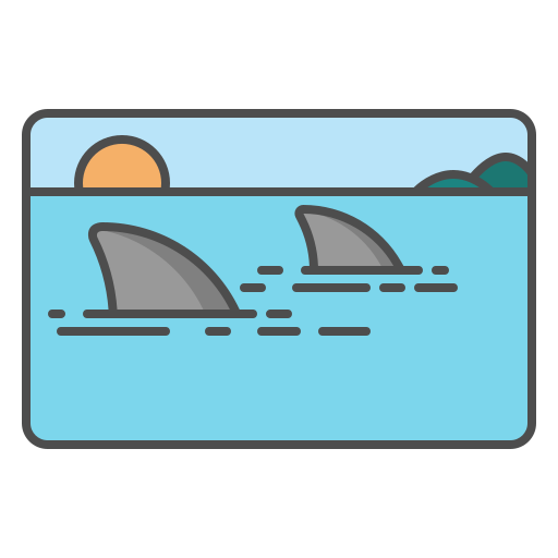 鮫 Generic Outline Color icon