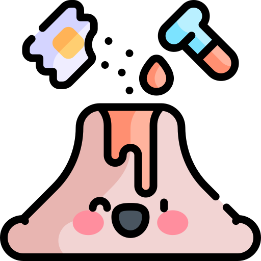 火山 Kawaii Lineal color icon