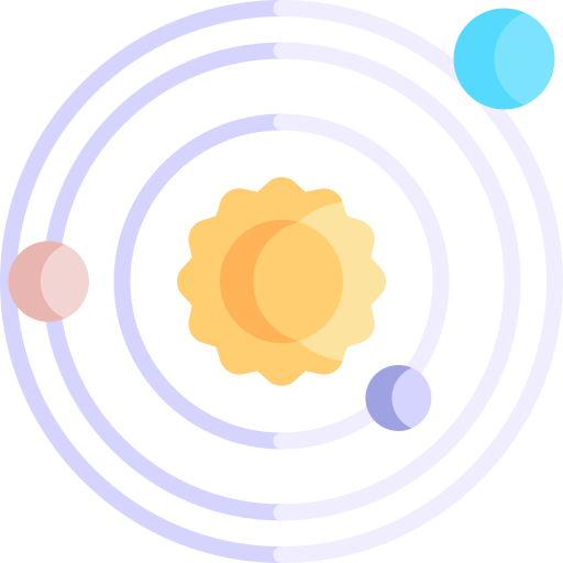 sistema solare Kawaii Flat icona