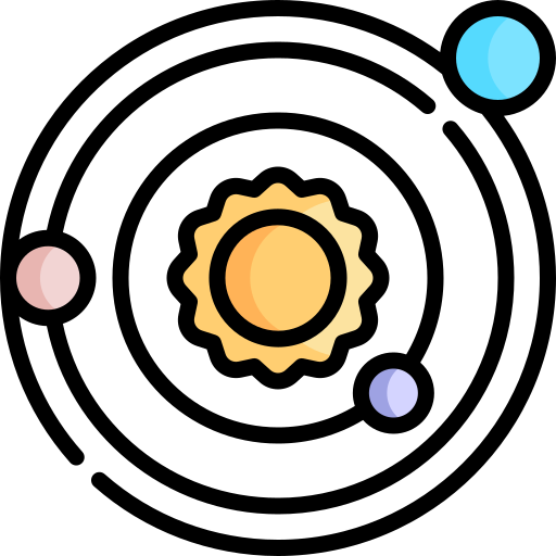 sistema solare Kawaii Lineal color icona