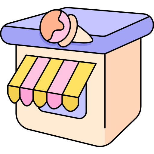 Магазин мороженого Generic Thin Outline Color иконка