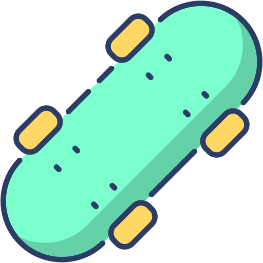 skateboard Generic Outline Color icona