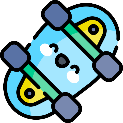 Skateboard Kawaii Lineal color icon