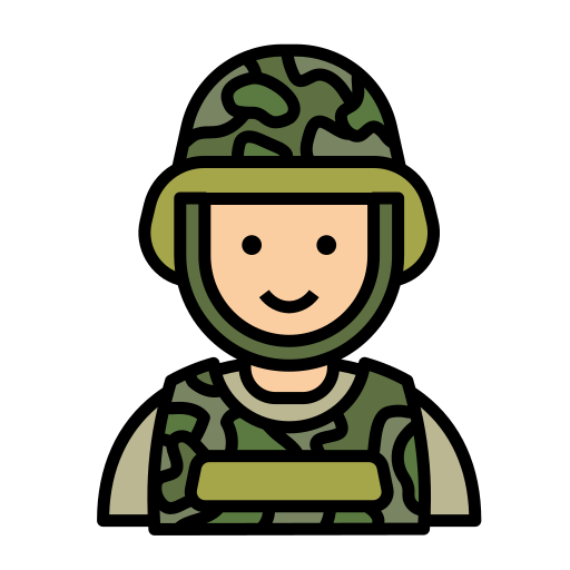 Żołnierz Generic Outline Color ikona