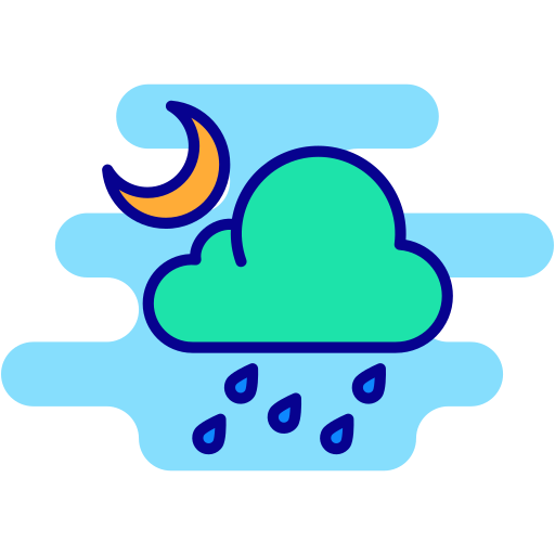 nachtelijke regen Generic Rounded Shapes icoon
