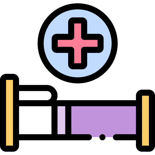 Łóżko szpitalne Detailed Rounded Lineal color ikona