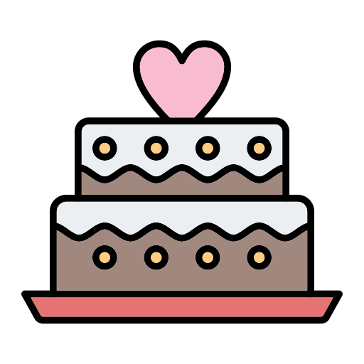 gâteau de mariage Generic Outline Color Icône