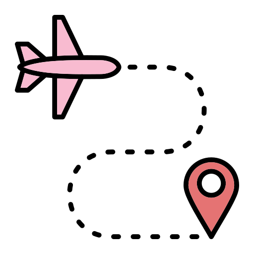 ruta de vuelo Generic Outline Color icono