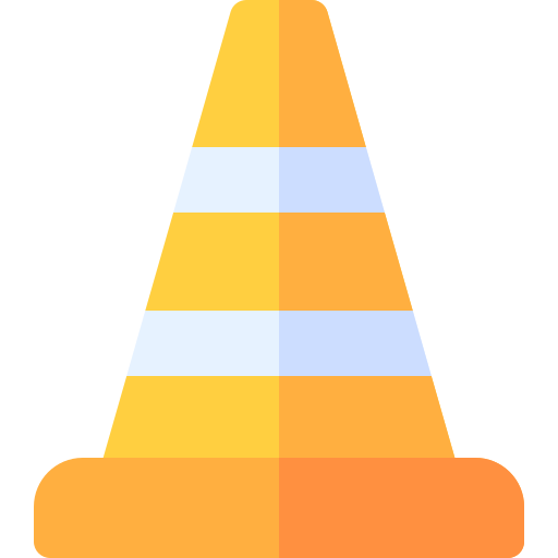 cono de trafico Basic Rounded Flat icono