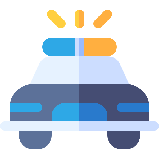 Police car Basic Rounded Flat icon