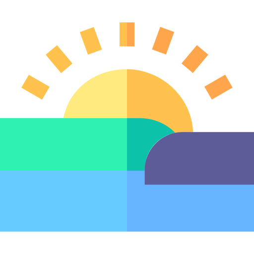 puesta de sol Basic Straight Flat icono