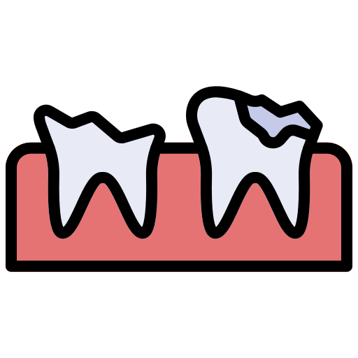 Broken tooth Generic Outline Color icon