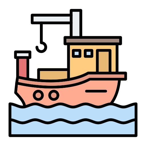 barco de pesca Generic Outline Color Ícone