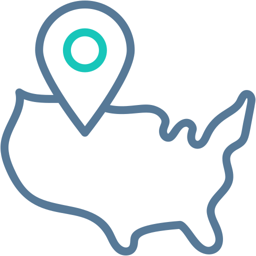 Usa map Generic Outline Color icon