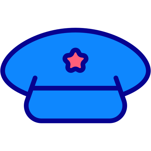 berretto della polizia Generic Outline Color icona