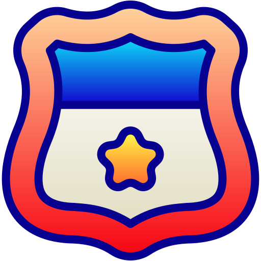 odznaka policyjna Generic Lineal Color Gradient ikona