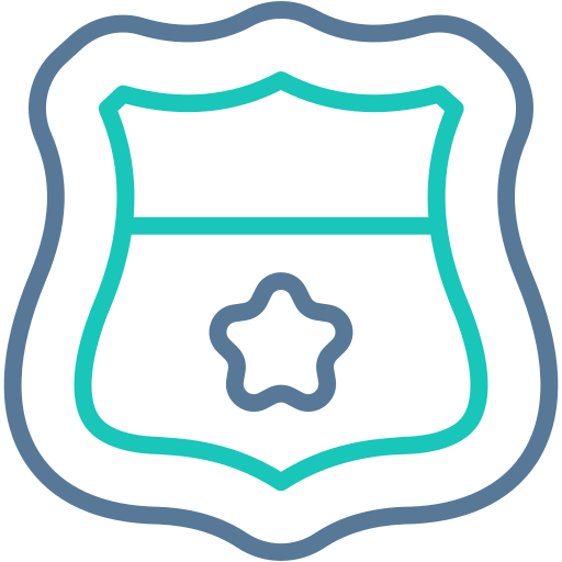 odznaka policyjna Generic Outline Color ikona